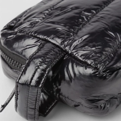 Necessaire Gabriela Pequena Puffer Brilhante Preto