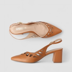 Scarpin Slingback Feminino Gabriela Perfuros Caramelo