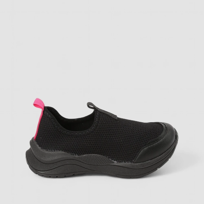 Slip On Infantil Gabrielinha Calce Fácil Mesh Preto