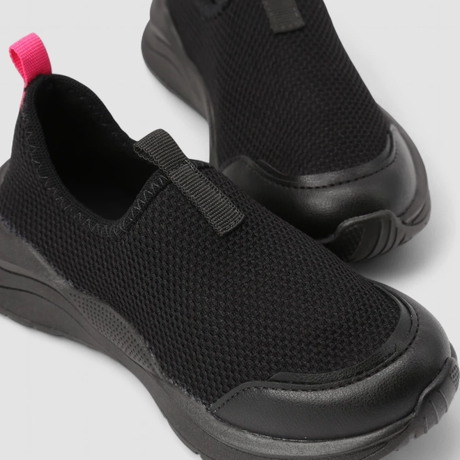 Slip On Infantil Gabrielinha Calce Fácil Mesh Preto