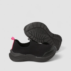 Slip On Infantil Gabrielinha Calce Fácil Mesh Preto