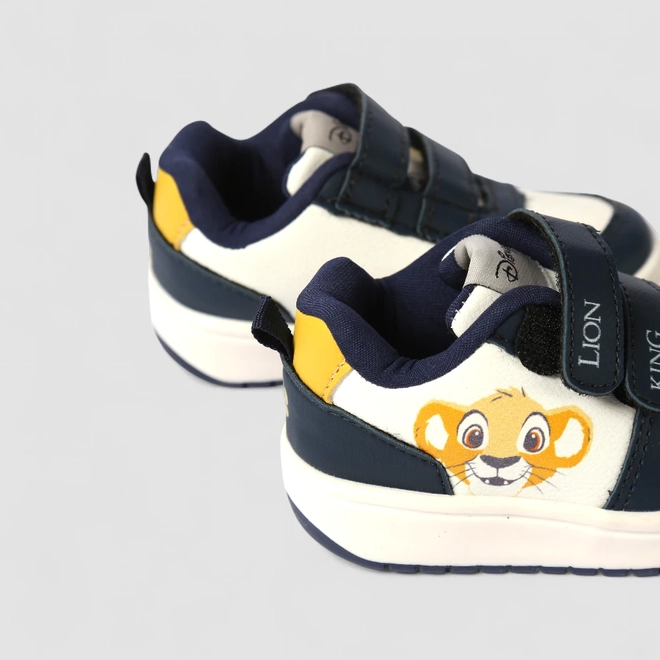 Tênis Casual Bebê Disney Lion King Tiras Contato Marinho