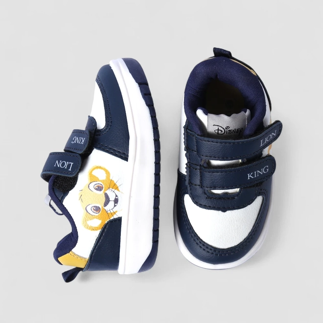 Tênis Casual Bebê Disney Lion King Tiras Contato Marinho