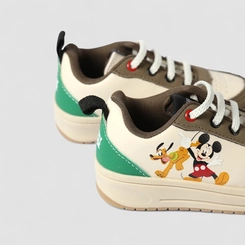 Tênis Casual Infantil Disney Mickey & Pluto Branco & Bege