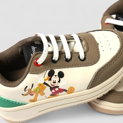 Tênis Casual Infantil Disney Mickey & Pluto Branco & Bege