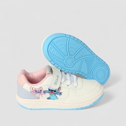 Tênis Casual Infantil Disney Stitch & Angel Branco & Rosa