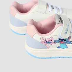 Tênis Casual Infantil Disney Stitch & Angel Branco & Rosa