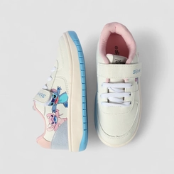 Tênis Casual Infantil Disney Stitch & Angel Branco & Rosa