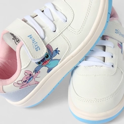 Tênis Casual Infantil Disney Stitch & Angel Branco & Rosa