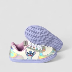 Tênis Casual Infantil Disney Stitch Recorte Holográfico Branco