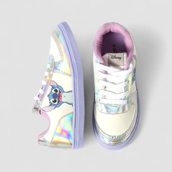 Tênis Casual Infantil Disney Stitch Recorte Holográfico Branco