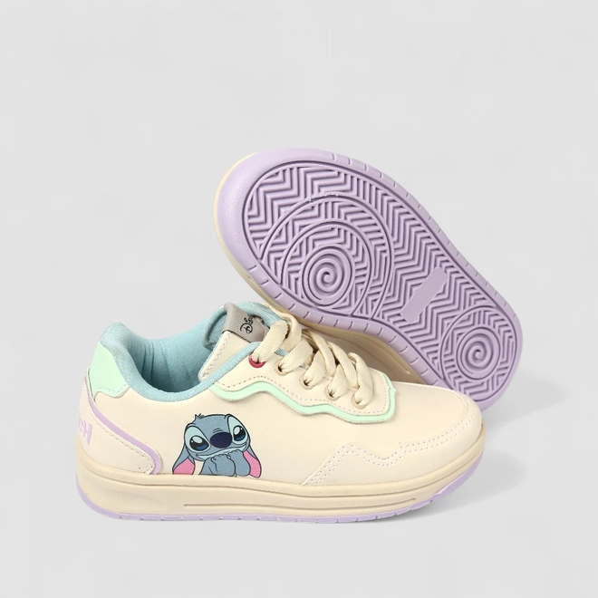 Tênis Casual Infantil Disney Stitch Bege