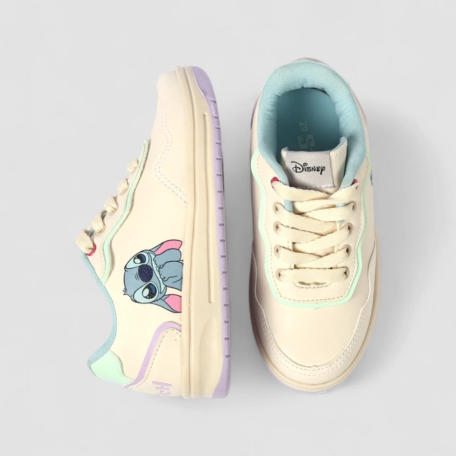 Tênis Casual Infantil Disney Stitch Bege