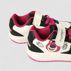 Tênis Casual Infantil Disney Lotso Tira Contato Preto & Rosa