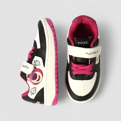 Tênis Casual Infantil Disney Lotso Tira Contato Preto & Rosa