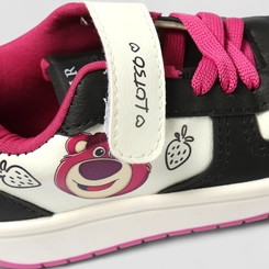 Tênis Casual Infantil Disney Lotso Tira Contato Preto & Rosa