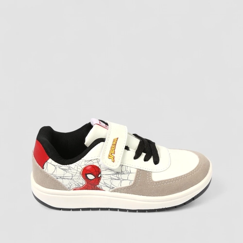 Tênis Casual Infantil Marvel Homem Aranha Tira Contato Off White