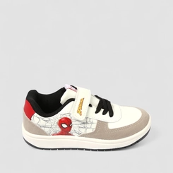 Tênis Casual Infantil Marvel Homem Aranha Tira Contato Off White