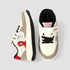 Tênis Casual Infantil Marvel Homem Aranha Tira Contato Off White