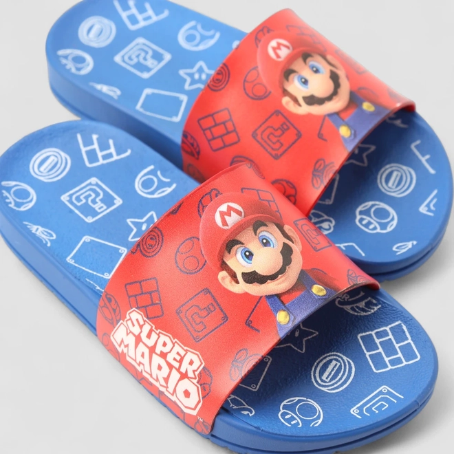 Slide Infantil Grendene Kids Super Mario Azul