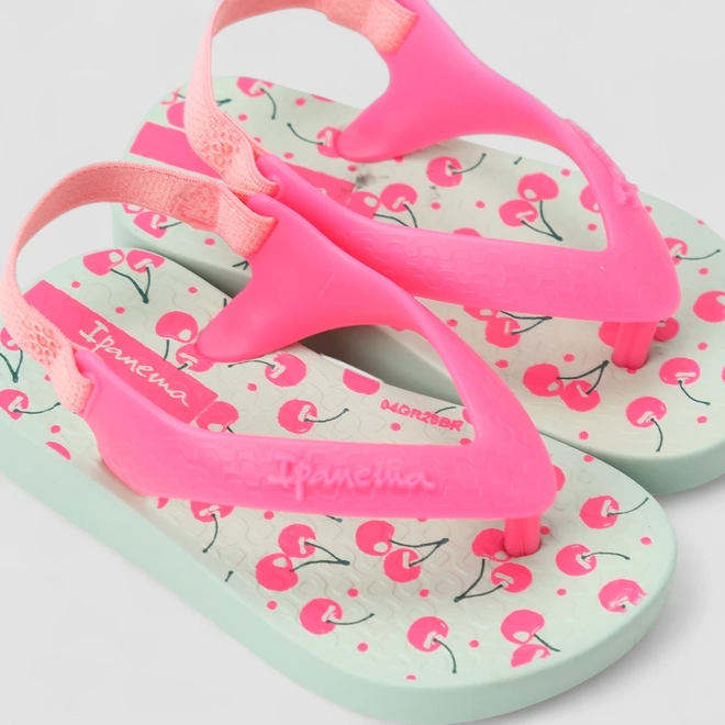 Chinelo Bebê Ipanema Elástico Cereja Rosa