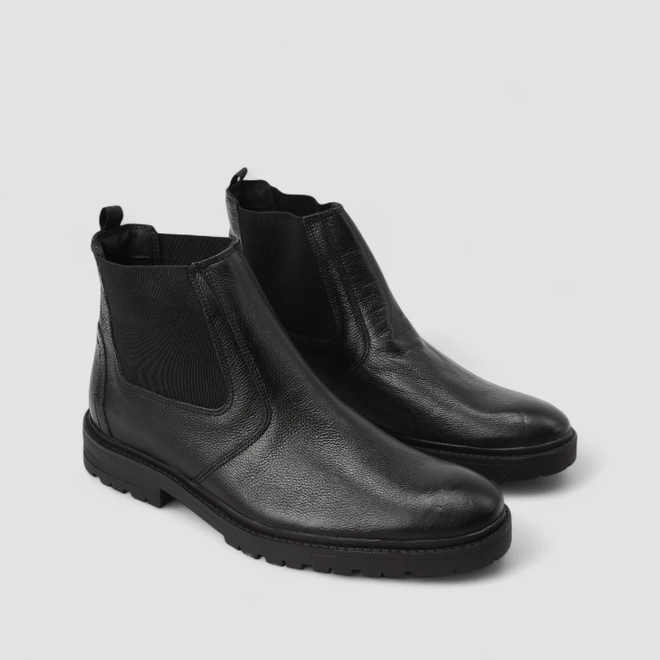 Bota Chelsea Masculina Bow River Couro Preta