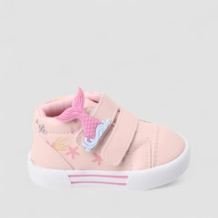 Tênis Casual Bebê Gabrielinha Sereia Tiras Contato Rosa