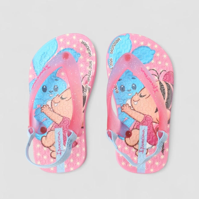 Chinelo Bebê Ipanema Turma Monica Rosa