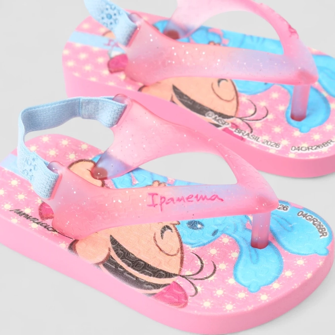 Chinelo Bebê Ipanema Turma Monica Rosa