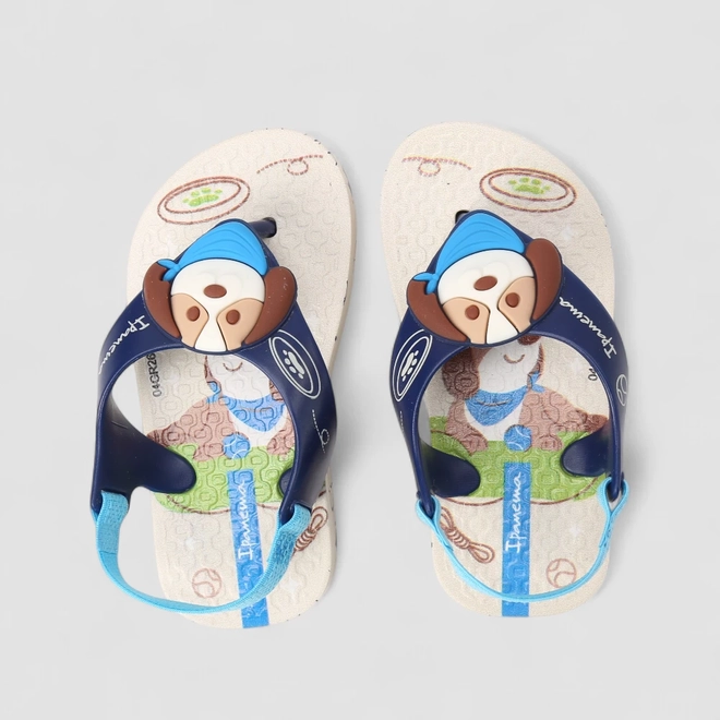 Chinelo Bebê Ipanema Tira Aderente Cachorro Bege