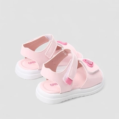 Sandália Bebê Gabrielinha Tira Contato Glitter Enfeite Coração Rosa