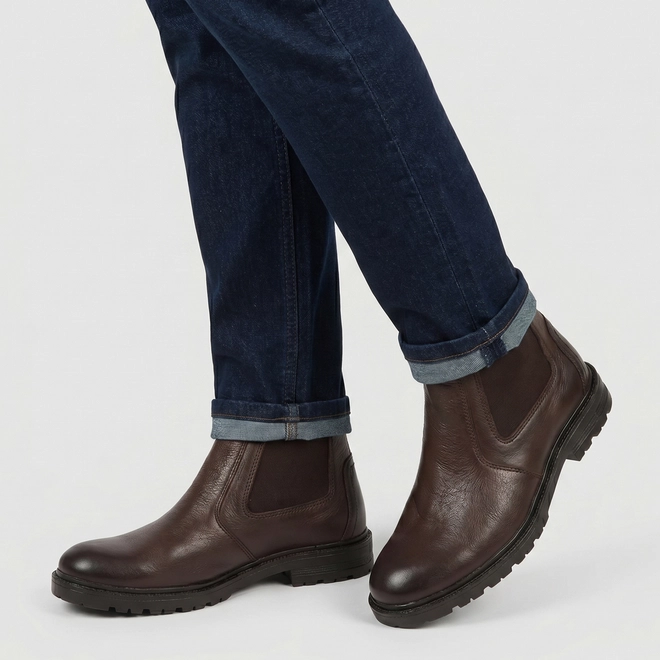 Bota Chelsea Masculina Bow River Couro Marrom