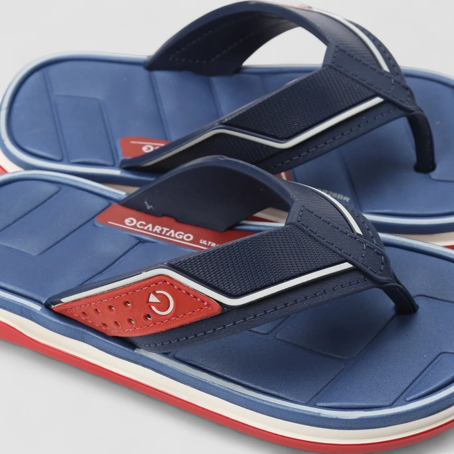 Chinelo Infantil Cartago Malaga Sport Azul & Vermelho