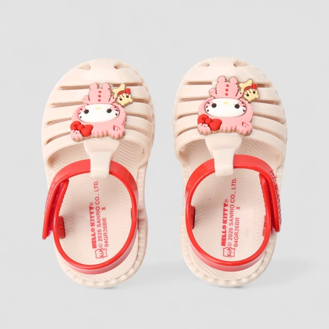 Sandália Bebê Grendene Kids Hello Kitty Bege