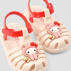 Sandália Bebê Grendene Kids Hello Kitty Bege