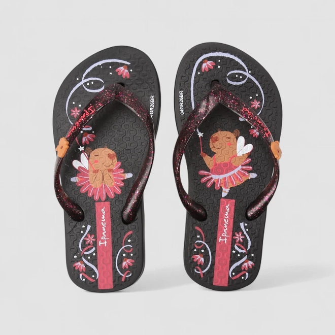 Chinelo Infantil Ipanema Hype Glitter Capirava Bailarina Preto