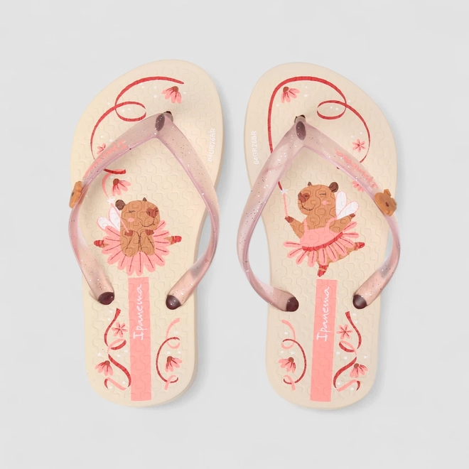 Chinelo Infantil Ipanema Hype Glitter Capirava Bailarina Rosa