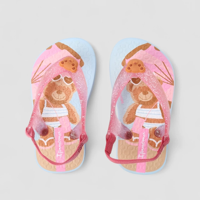Chinelo Bebê Ipanema Ursinho Rosa