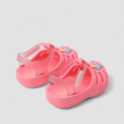 Babuche Bebê Grendene Kids Unicórnio Tira Contato Glitter Rosa