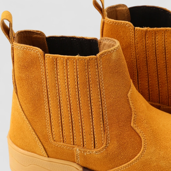 Bota Chelsea Masculina Bow River Em Couro Camurça Caramelo