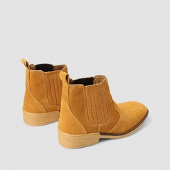 Bota Chelsea Masculina Bow River Em Couro Camurça Caramelo