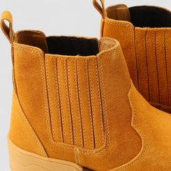 Bota Chelsea Masculina Bow River Em Couro Camurça Caramelo