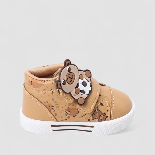 Tênis Casual Infantil Vertus Urso Bola Caramelo
