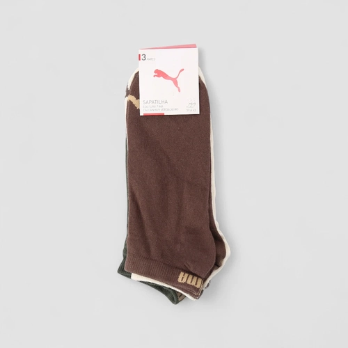 Kit Meia Sapatilha Masculina Puma 3 Pares 39-43 Multicolor