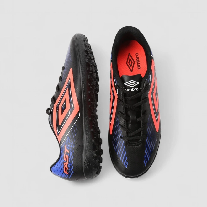 Chuteira Masculina Umbro Fast Preto & Laranja