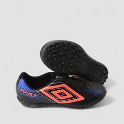 Chuteira Masculina Umbro Fast Preto & Laranja