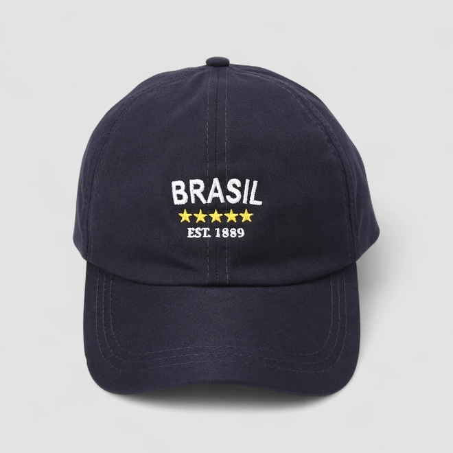 Boné STZ Aba Curva Bordado Brasil Marinho
