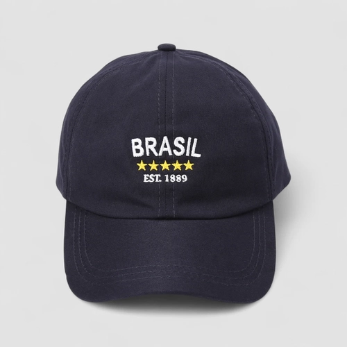 Boné STZ Aba Curva Bordado Brasil Marinho