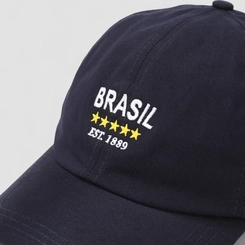 Boné STZ Aba Curva Bordado Brasil Marinho