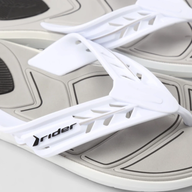 Chinelo Masculino Rider Branco & Cinza